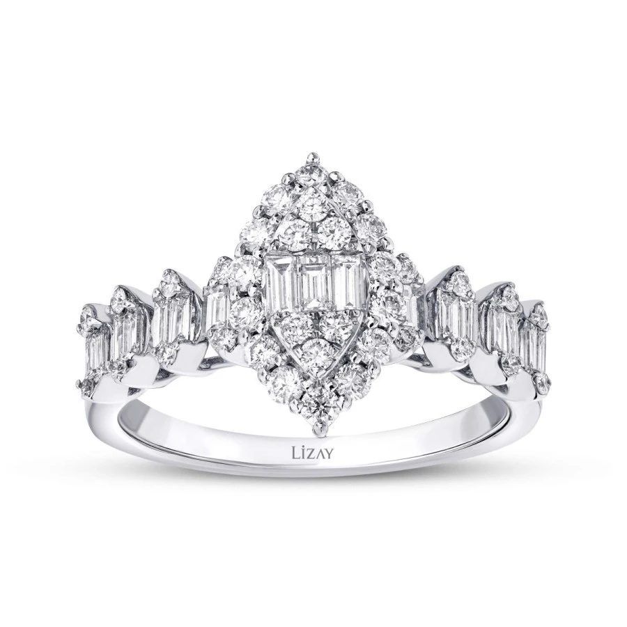 0.80 Karat Pırlanta Baget Yüzük - 1