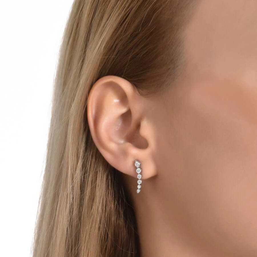 0.81 Karat Pırlanta Trend Küpe - 3