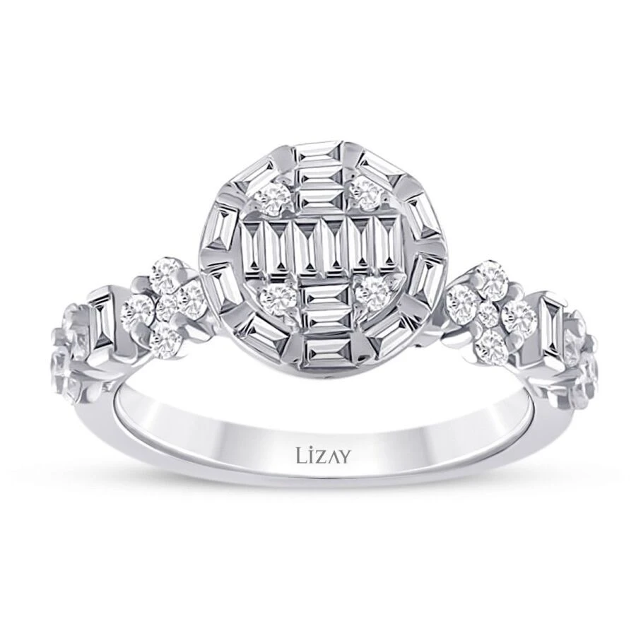 0.82 Karat Pırlanta Baget Yüzük - 1