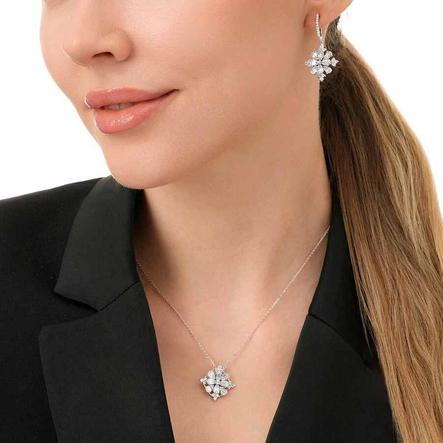 0.83 Karat Pırlanta Baget Kolye - 4