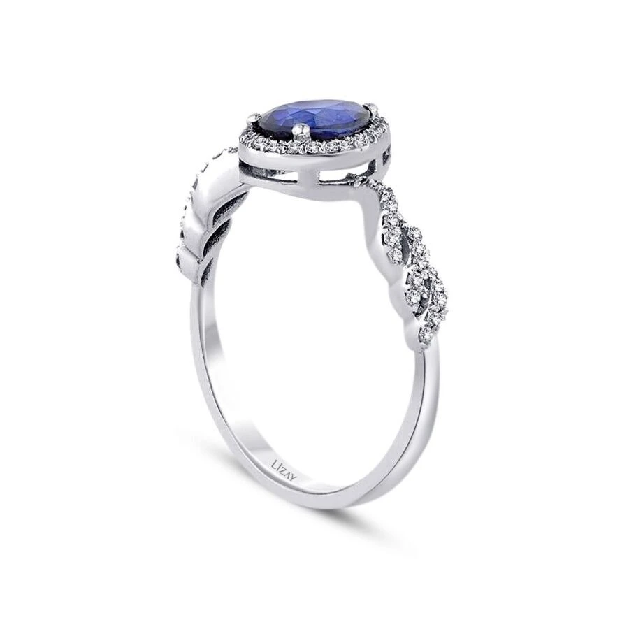 0.83 Karat Pırlanta Safir Yüzük - 2