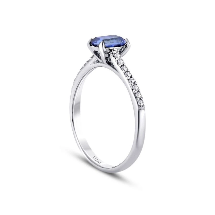 0.84 Karat Pırlanta Safir Yüzük - 2