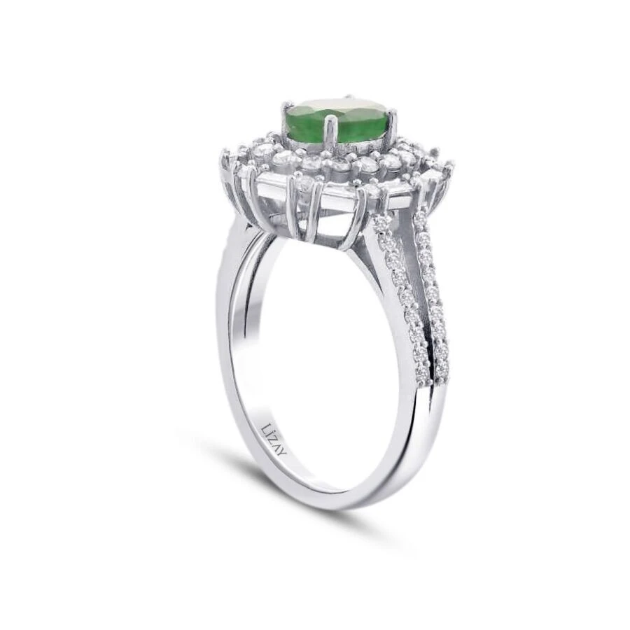 0.85 Karat Pırlanta Zümrüt Yüzük - 2