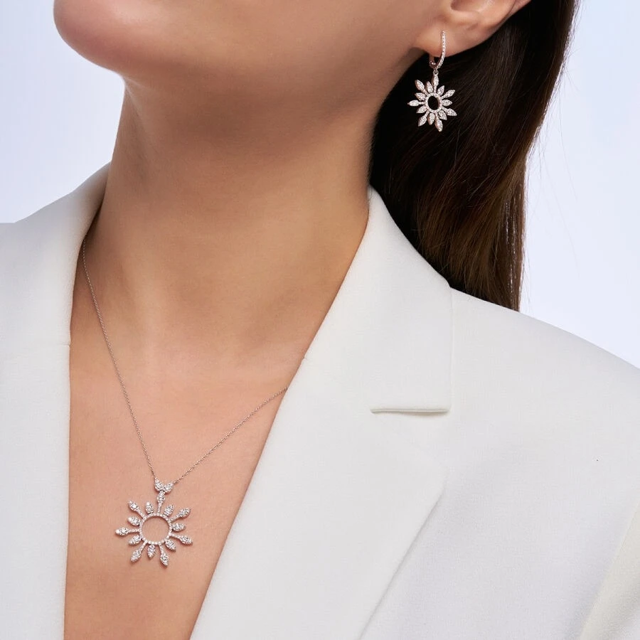 0.86 Karat Pırlanta Aurora Kolye - 3