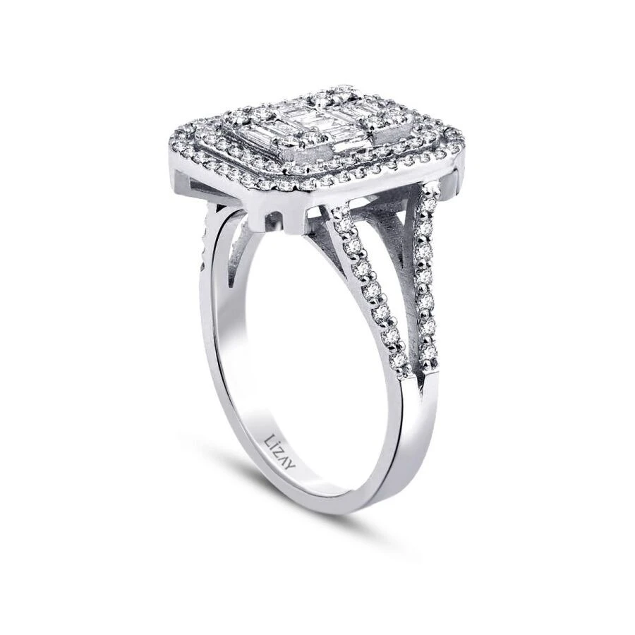 0.90 Karat Pırlanta Baget Yüzük - 2