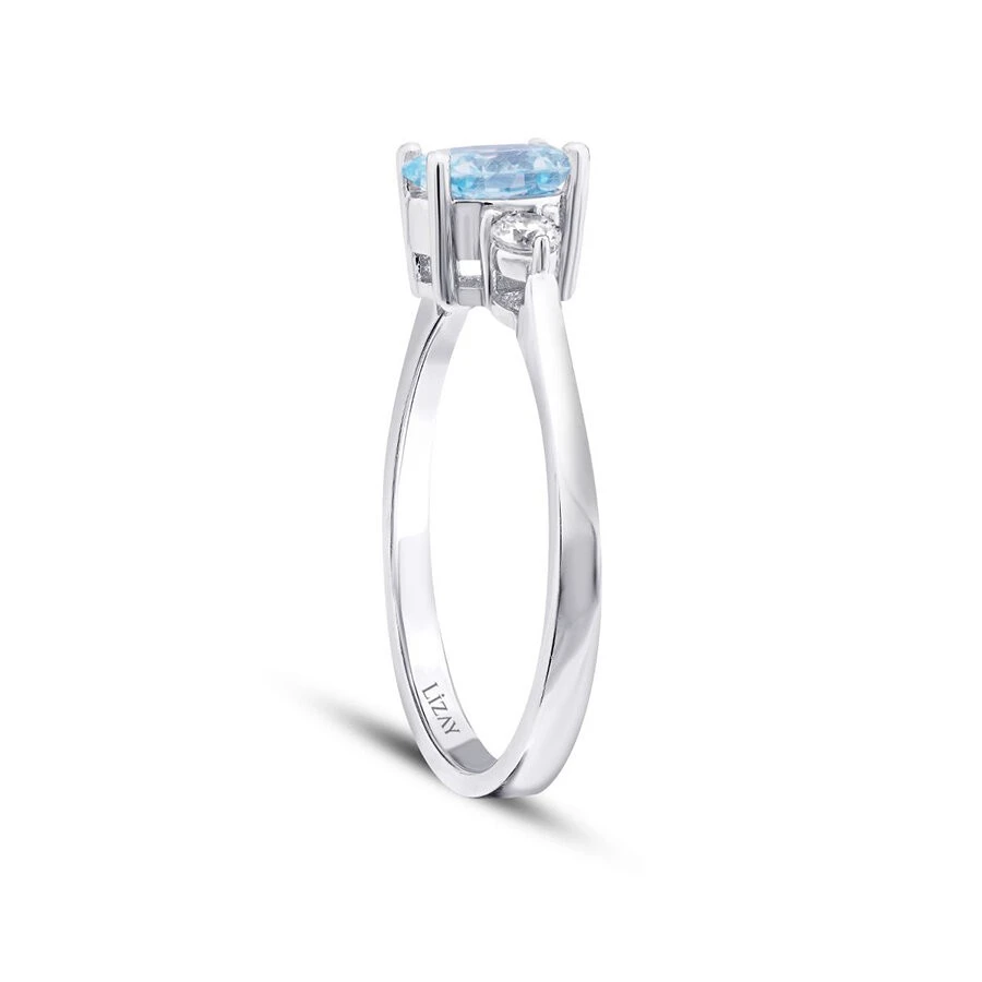 0.92 Karat Pırlanta Blue Topaz Yüzük - 2
