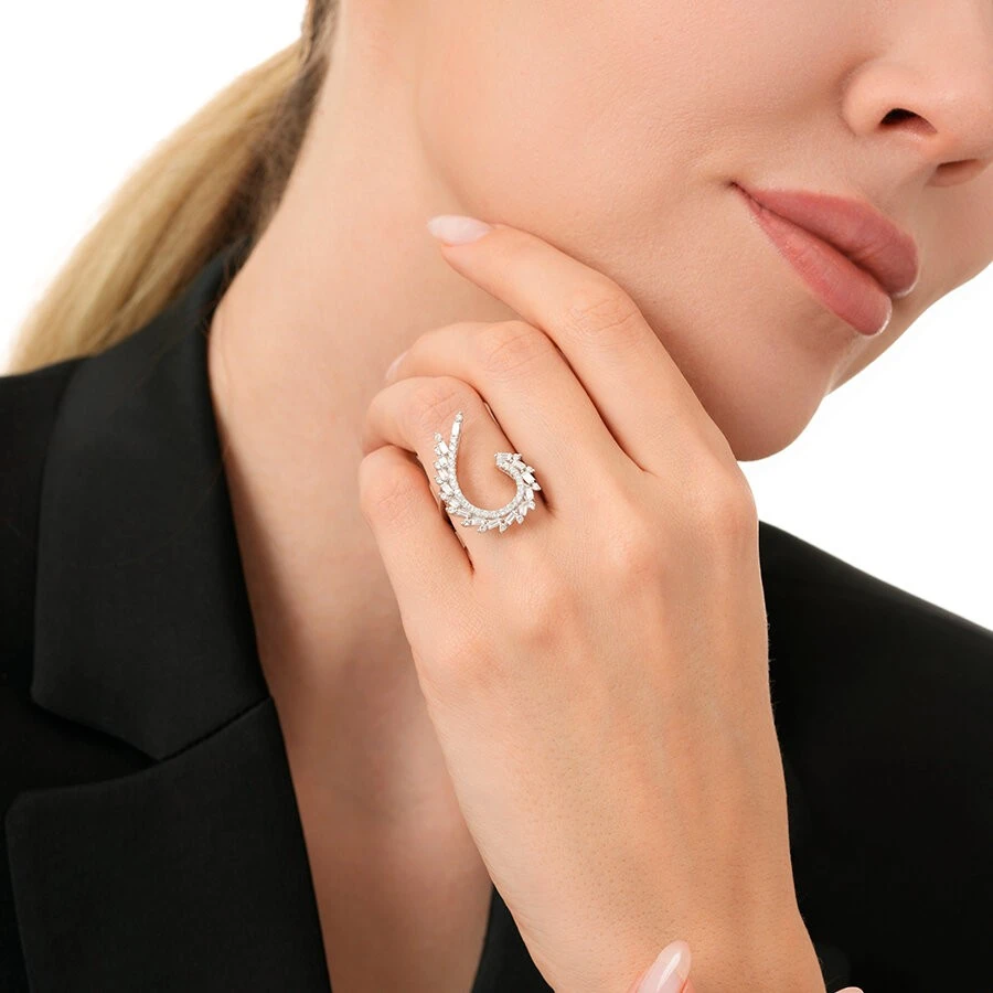 0.93 Karat Pırlanta Baget Yüzük - 3