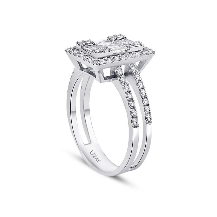 0.94 Karat Pırlanta Baget Yüzük - 2