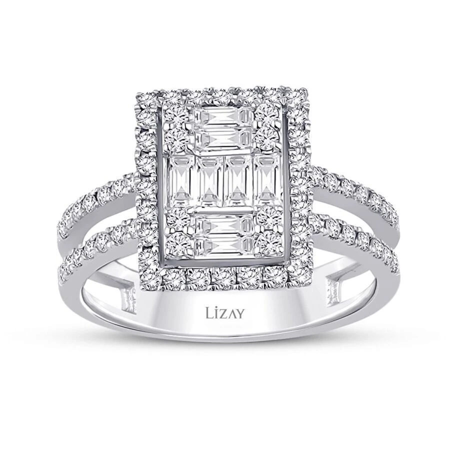 0.94 Karat Pırlanta Baget Yüzük - 1