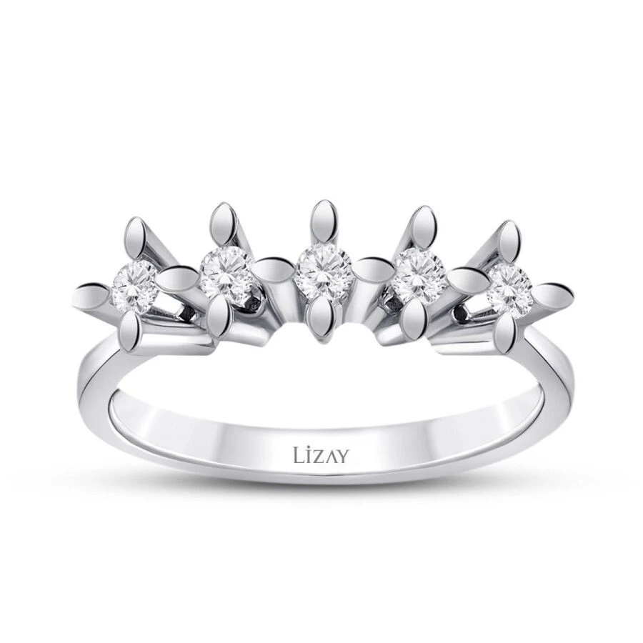 0.94 Karat Pırlanta Beştaş Yüzük - 1