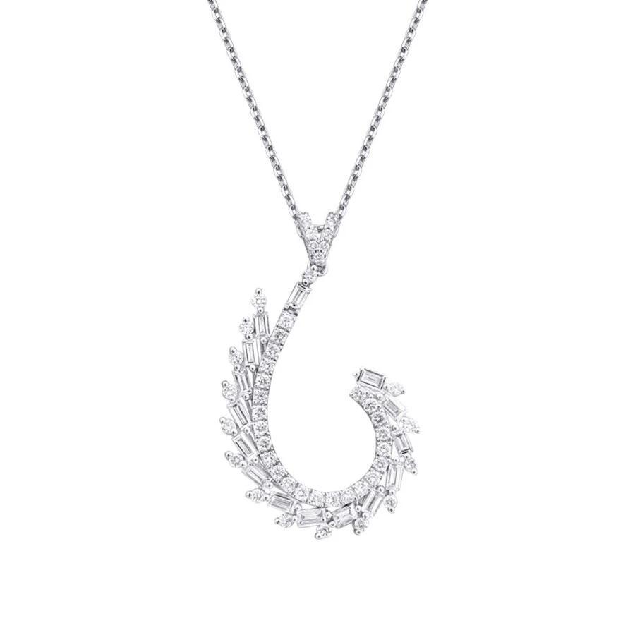 0.96 Karat Pırlanta Baget Kolye - 2