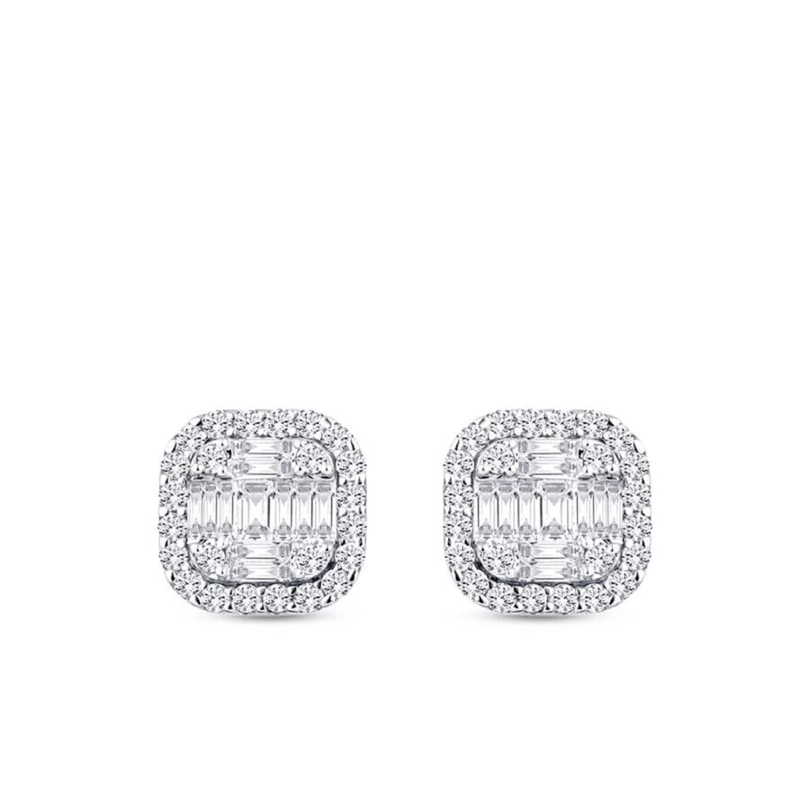 0.97 Karat Pırlanta Baget Küpe - 2