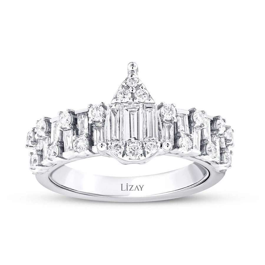 0.97 Karat Pırlanta Baget Yüzük - 1