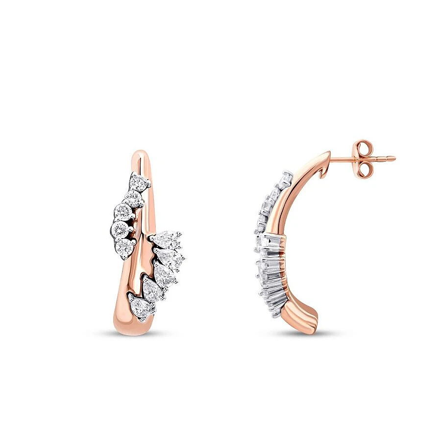 1.35 Karat Pırlanta Taşlı Trend Küpe - 1