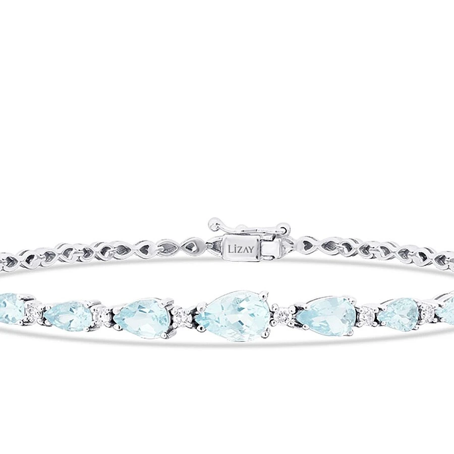 1.99 Karat Pırlanta Aquamarin Damla Bileklik - 2