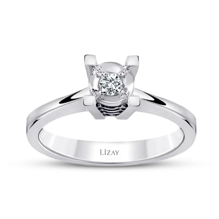 1 Karat Görünümlü Pırlanta Tektaş Yüzük - 1