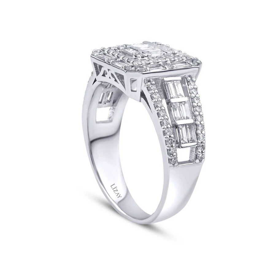 1 Karat Pırlanta Baget Yüzük - 2