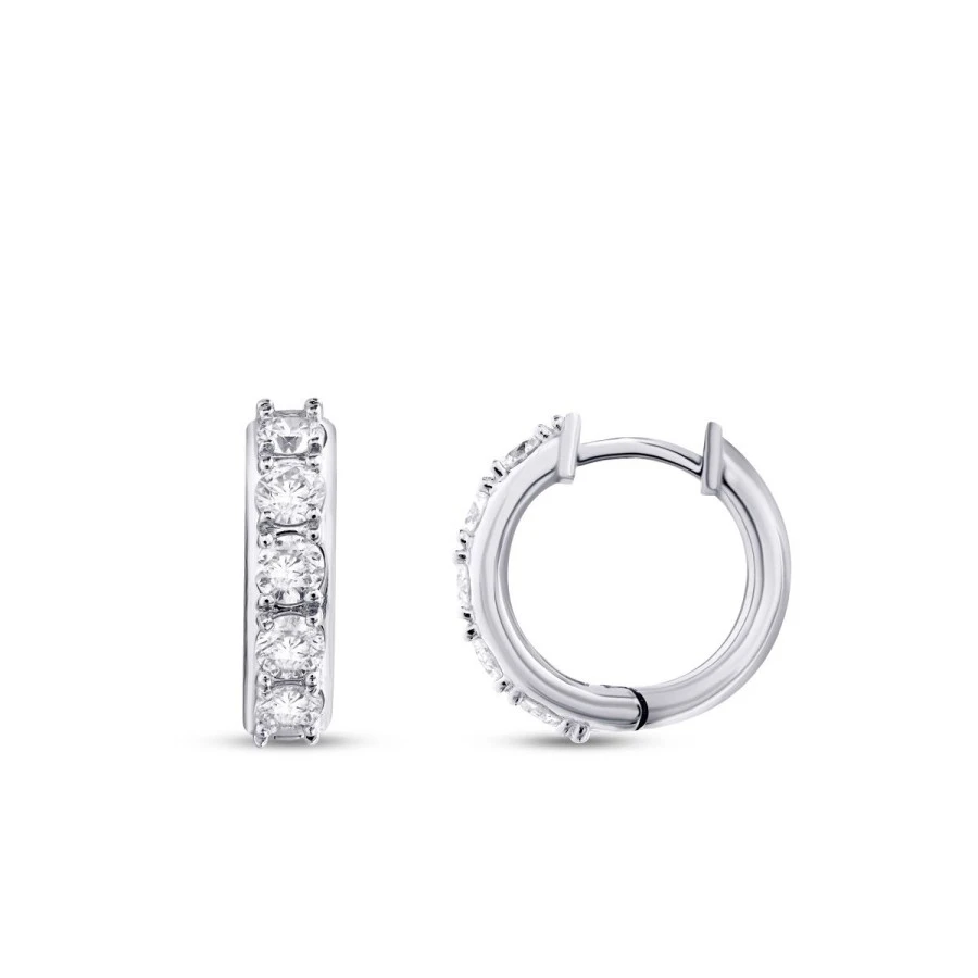 1.00 Karat Pırlanta Halka Küpe - 1