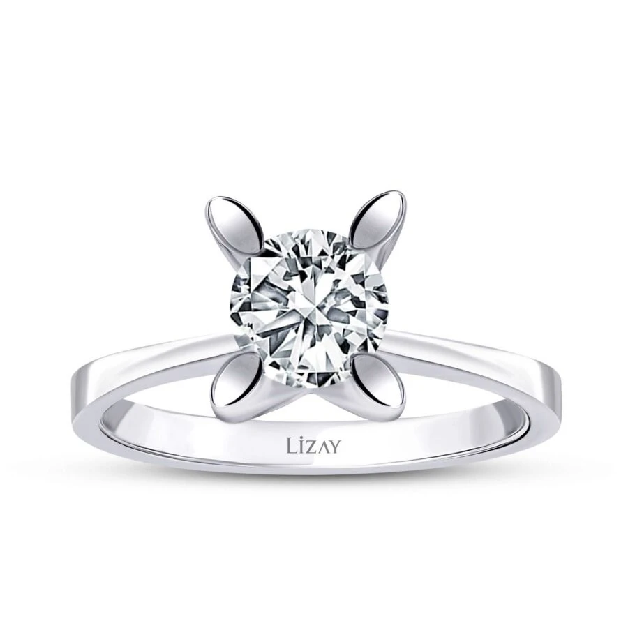 1.00 Karat Pırlanta Tektaş Yüzük - 1