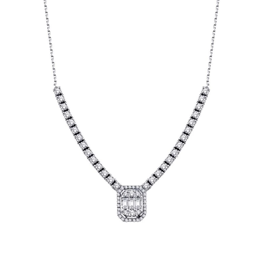 1.02 Karat Pırlanta Baget Kolye - 1