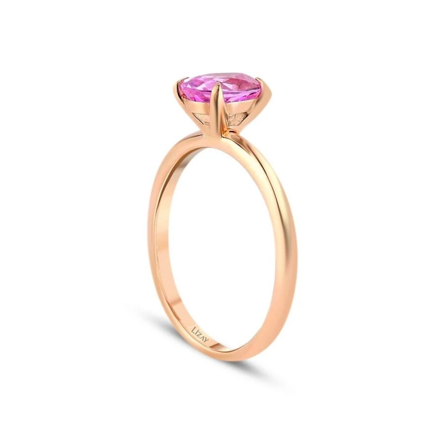 1.03 Karat Pink Safir Damla Yüzük - 2