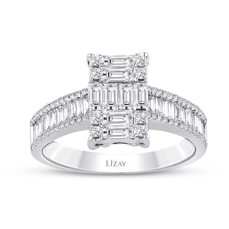 1.03 Karat Pırlanta Baget Yüzük - 1