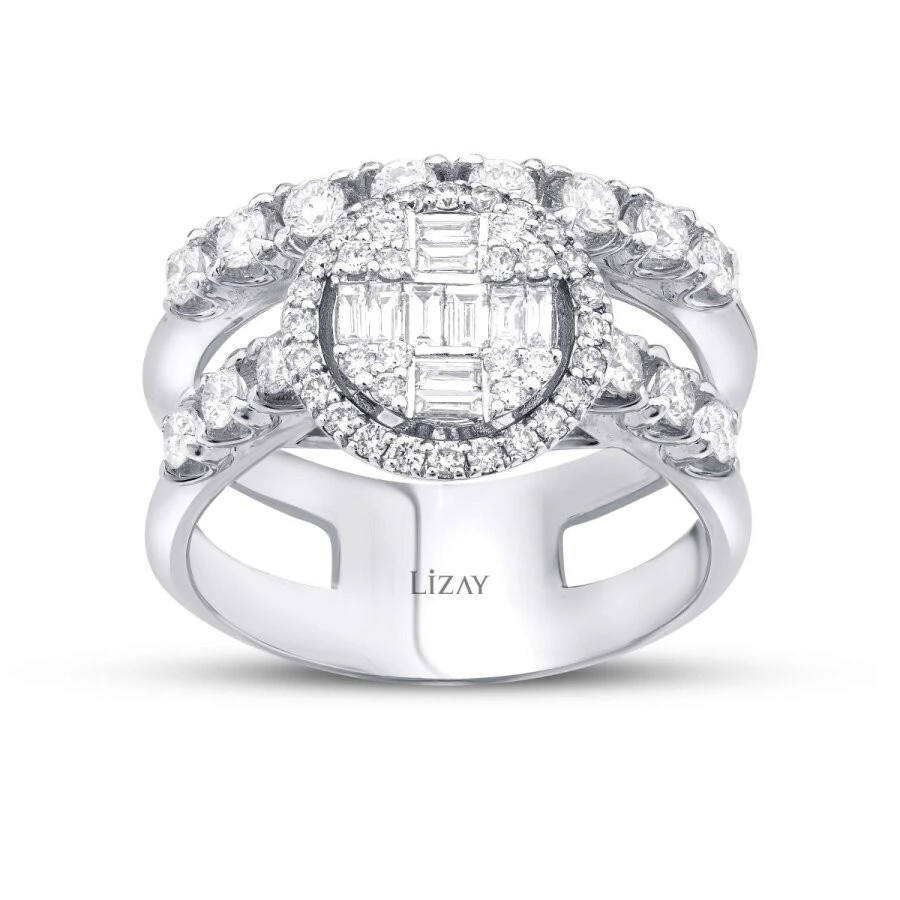 1.09 Karat Pırlanta Baget Yüzük - 1