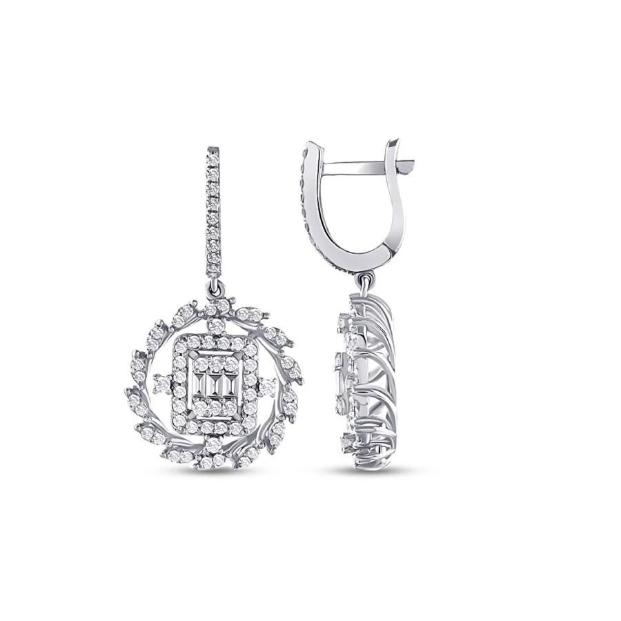 1.10 Karat Pırlanta Baget Küpe - 1