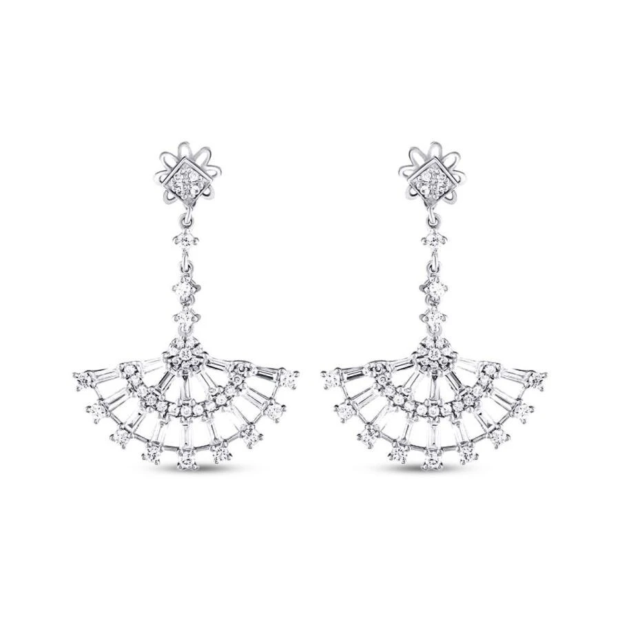 1.12 Karat Pırlanta Baget Küpe - 2