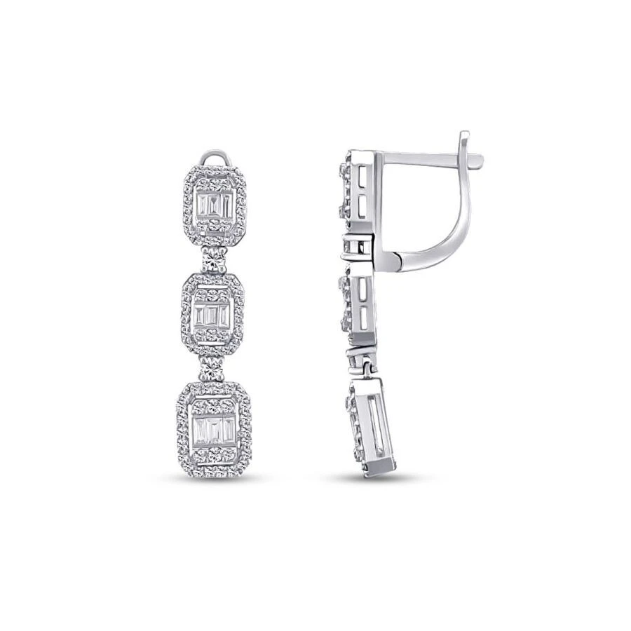 1.13 Karat Pırlanta Baget Küpe - 1