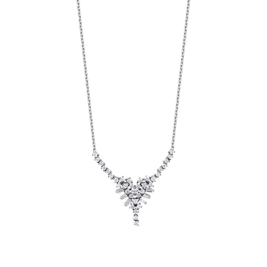 1.14 Karat Pırlanta Baget Kolye - 1