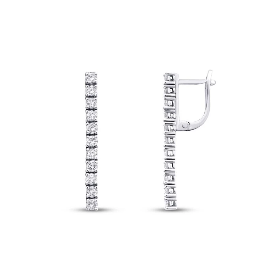 1.14 Karat Pırlanta Su Yolu Küpe - 1