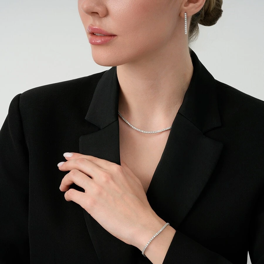 1.14 Karat Pırlanta Su Yolu Küpe - 4