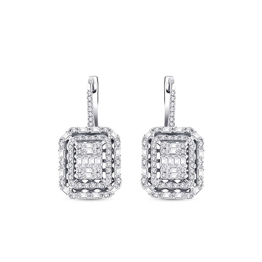 1.16 Karat Pırlanta Baget Küpe - 2