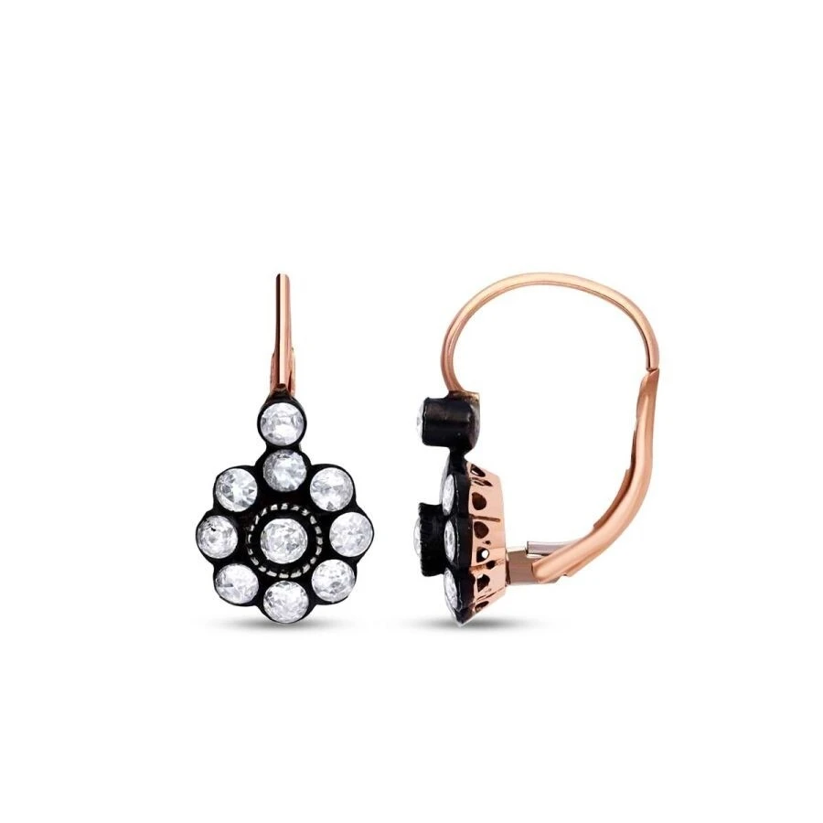 1.22 Karat Elmas Gül Küpe - 1