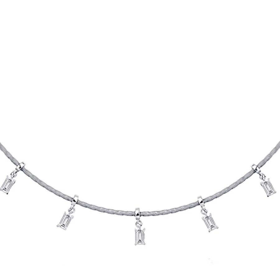1.24 Karat Pırlanta Baget Choker Kolye - 2