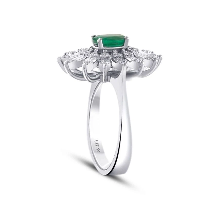 1.25 Karat Pırlanta Zümrüt Yüzük - 2