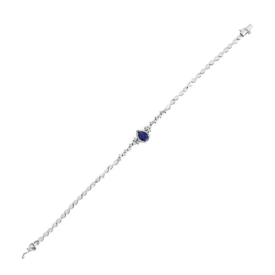 1.29 Karat Pırlanta Safir Bileklik - 1