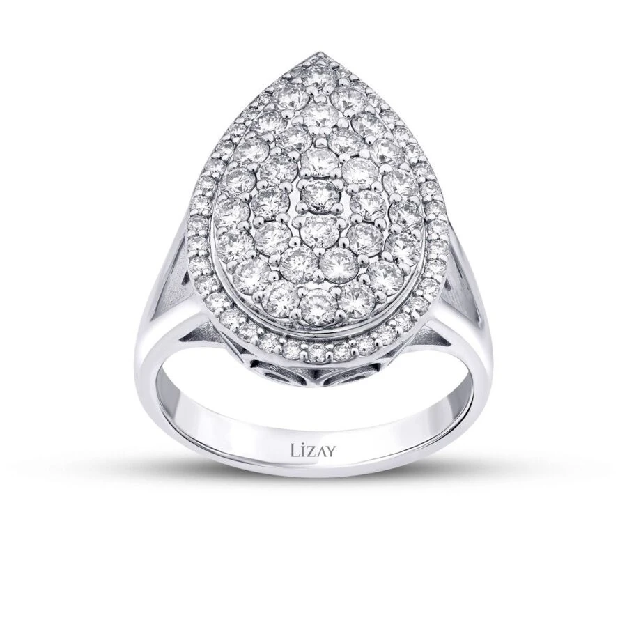 1.30 Karat Pırlanta Trend Damla Yüzük - 1