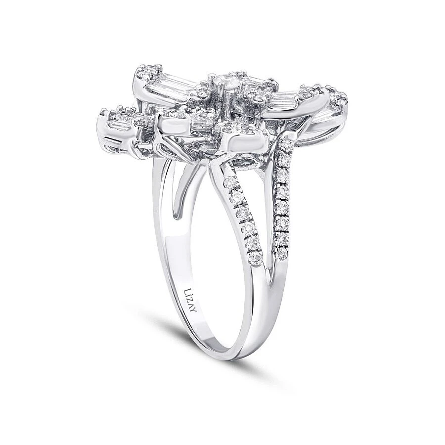 1.34 Karat Pırlanta Bagetli Trend Yüzük - 2