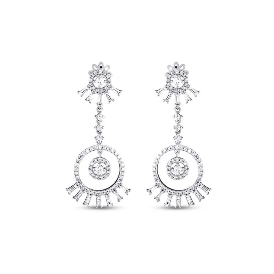 1.44 Karat Pırlanta Baget Küpe - 2