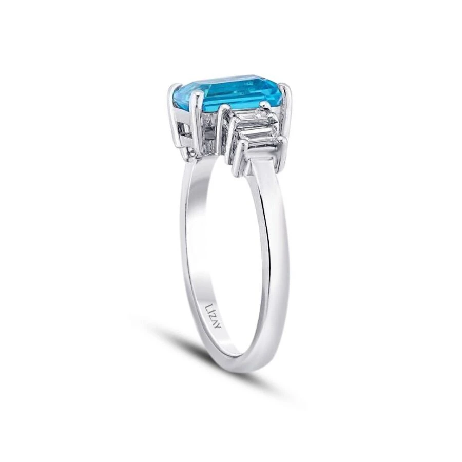 1.44 Karat Pırlanta Blue Topaz Yüzük - 2