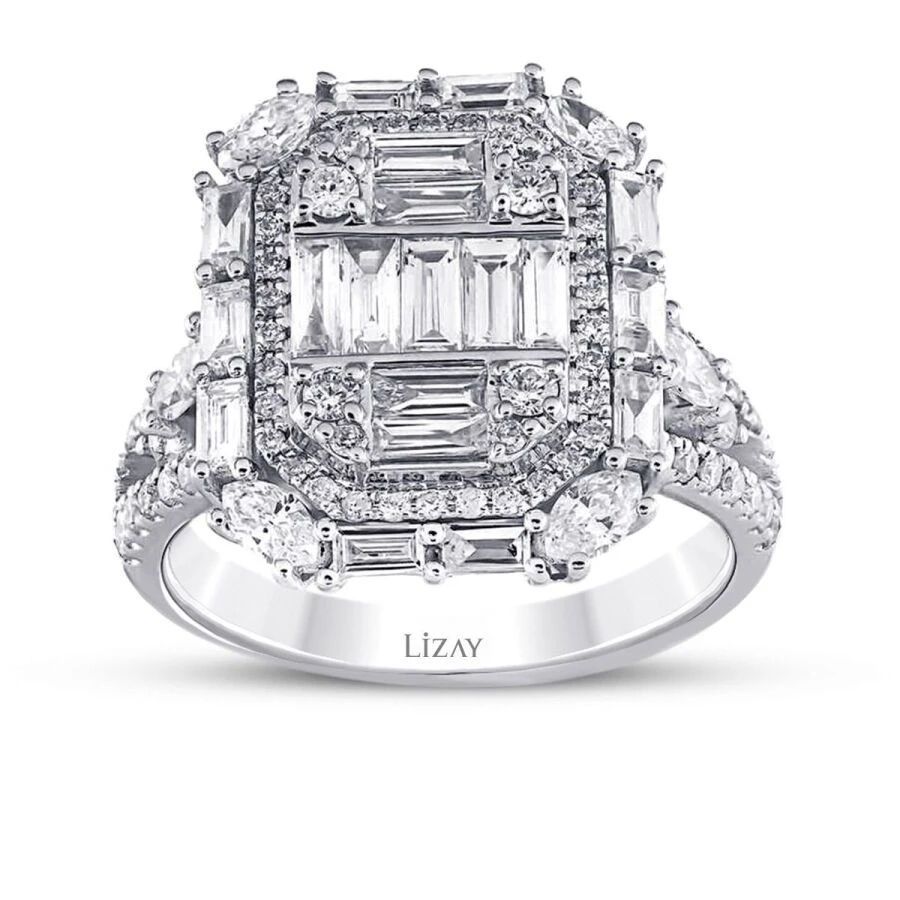 1.59 Karat Pırlanta Baget Yüzük - 1