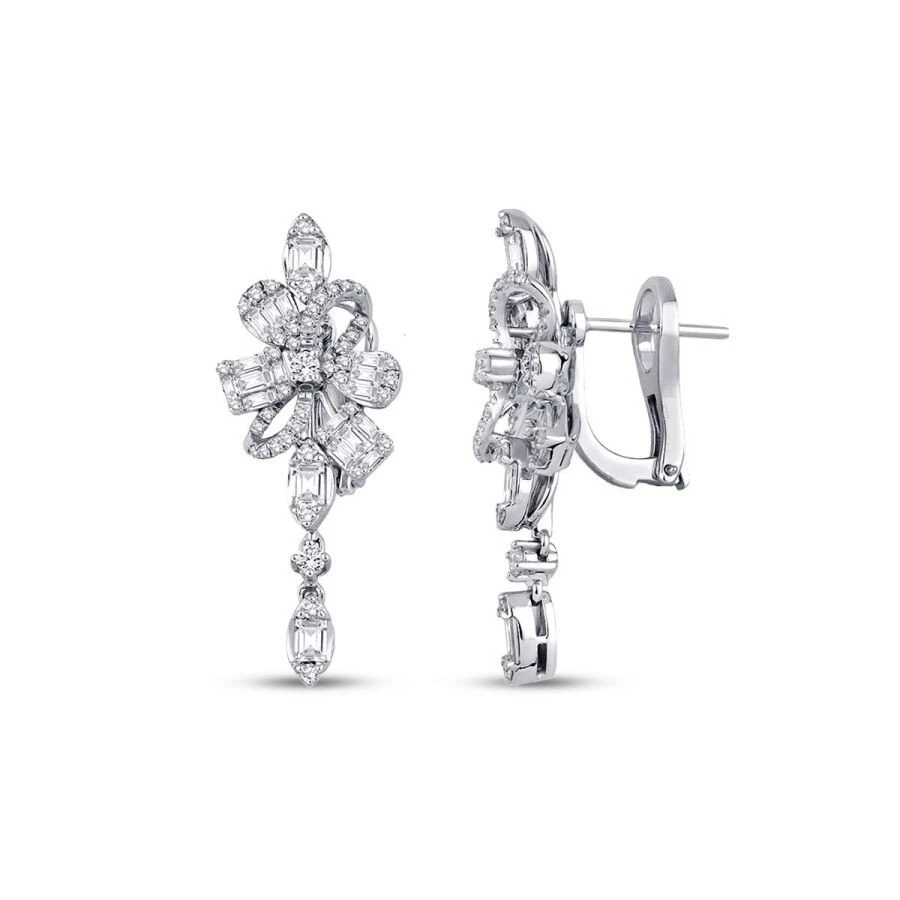 1.62 Karat Pırlanta Baget Küpe - 1