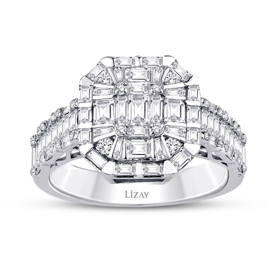 1.63 Karat Pırlanta Baget Yüzük - 1