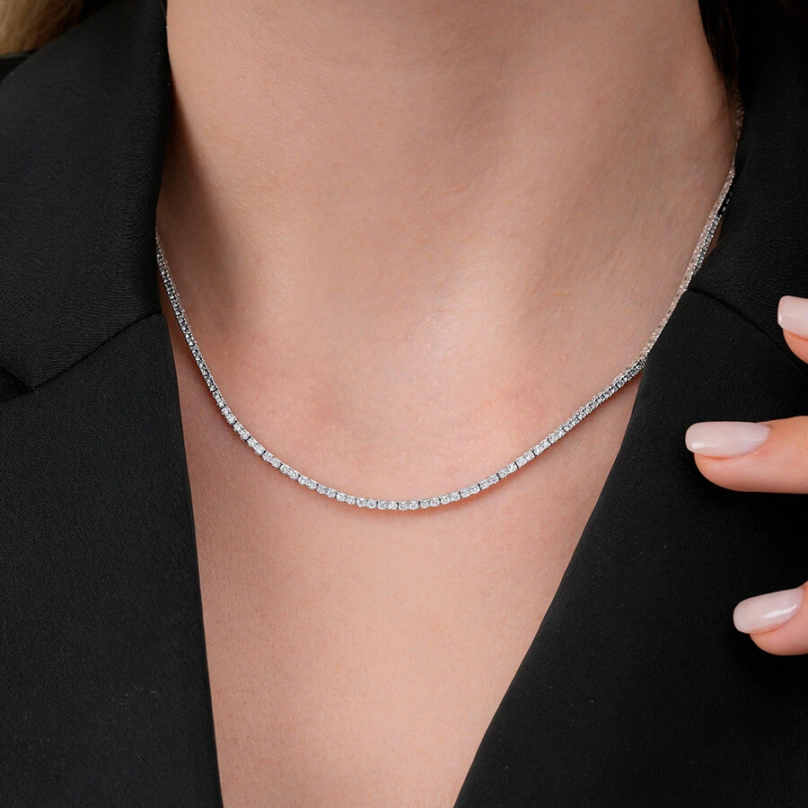 1.69 Karat Pırlanta Tamtur Su Yolu Gerdanlık - 3