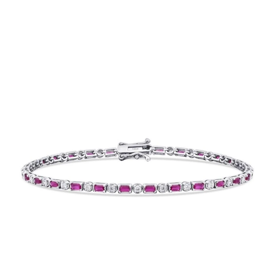 1.91 Karat Pırlanta Yakut Bileklik - 1