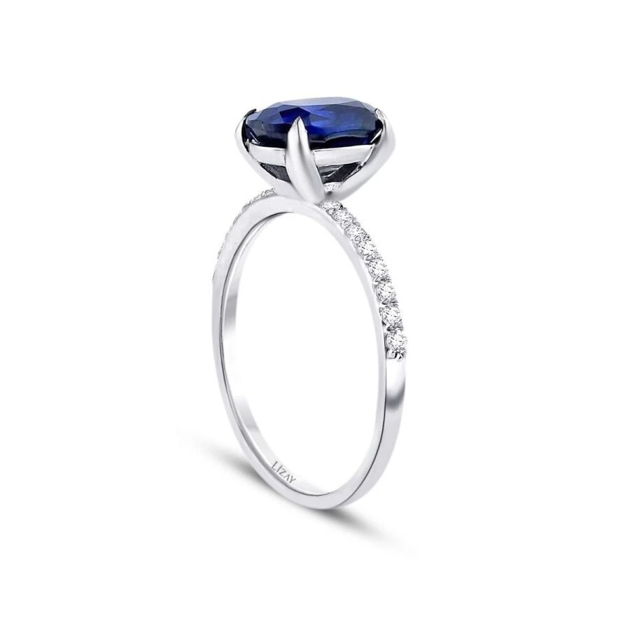 1.92 Karat Pırlanta Oval Safir Yüzük - 2