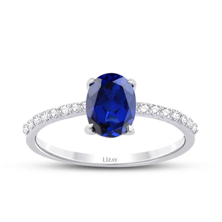1.92 Karat Pırlanta Oval Safir Yüzük - 1
