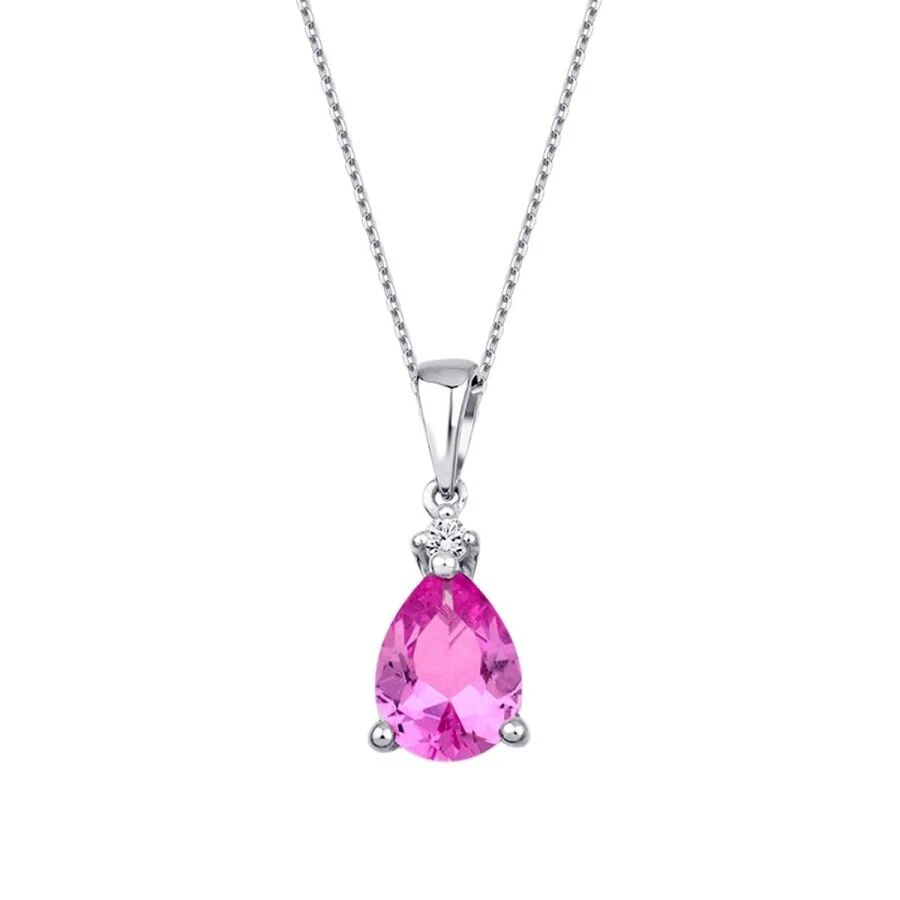 2.08 Karat Pırlanta Pink Safir Kolye - 2